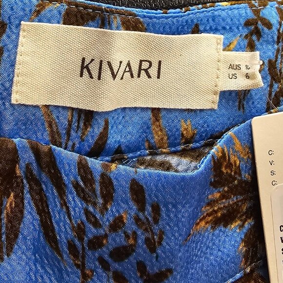 Anthropologie KIVARI Paola Textured Pants Size 6 Blue Wide Leg High Rise NWT - Picture 6 of 10